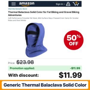Generic Thermal Balaclava Solid Color Amazon promo code XX5V39P2 – 50% off