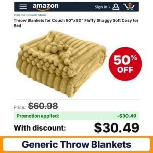 Generic Throw Blankets Amazon promo code 7D7REFZK – 50% off