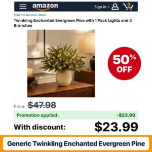 Generic Twinkling Enchanted Evergreen Pine Amazon promo code XWAPU995 – 50% off