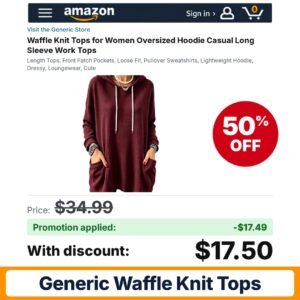Generic Waffle Knit Tops A004-wine Medium Amazon promo code UQ4VKCFL – 50% off