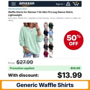 Generic Waffle Shirts Amazon promo code G8RU9AXE – 50% off