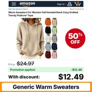 Generic Warm Sweaters Amazon promo code 3TKEL6OY – 50% off