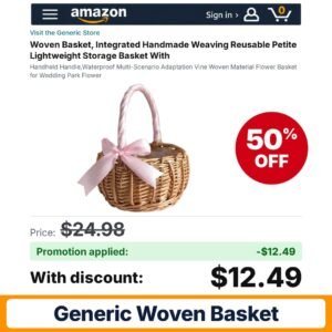 Generic Woven Basket Amazon promo code 65ZYYT9K – 50% off