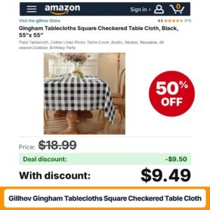 gillhov Gingham Tablecloths Square Checkered Table Cloth – 50% off