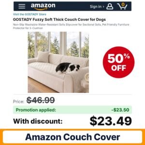 GOSTADY Fuzzy Soft Thick Couch Cover Amazon promo code GGVOCVR8 – 50% off