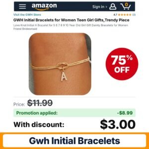 GWH Initial Bracelets Amazon promo code NS90ILYR – 75% off