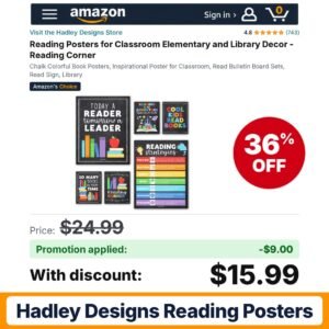 Hadley Designs Reading Posters Amazon promo code 5C5EAP4Z – 36% off