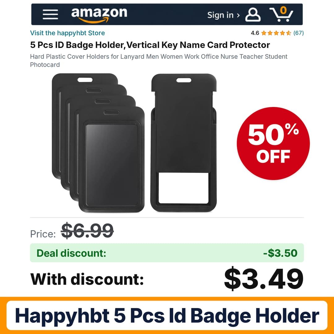 happyhbt 5 Pcs ID Badge Holder – 50% off