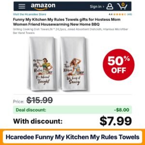 Hcaredee Funny My Kitchen My Rules Towels – 50% off