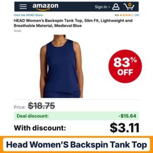 HEAD Women’s Backspin Tank Top – 83% off