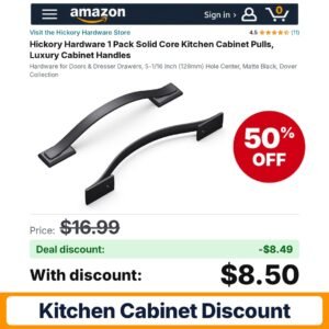 Hickory Hardware 1 Pack Solid Core Kitchen Matte Black – 50% off