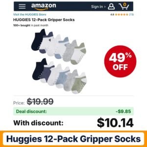HUGGIES 12-Pack Gripper Socks – 49% off