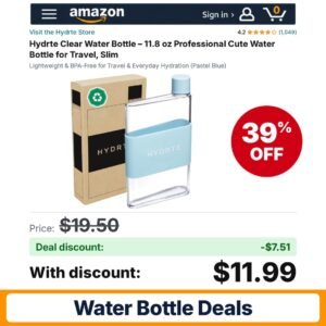 Hydrte Clear Water Bottle – 39% off