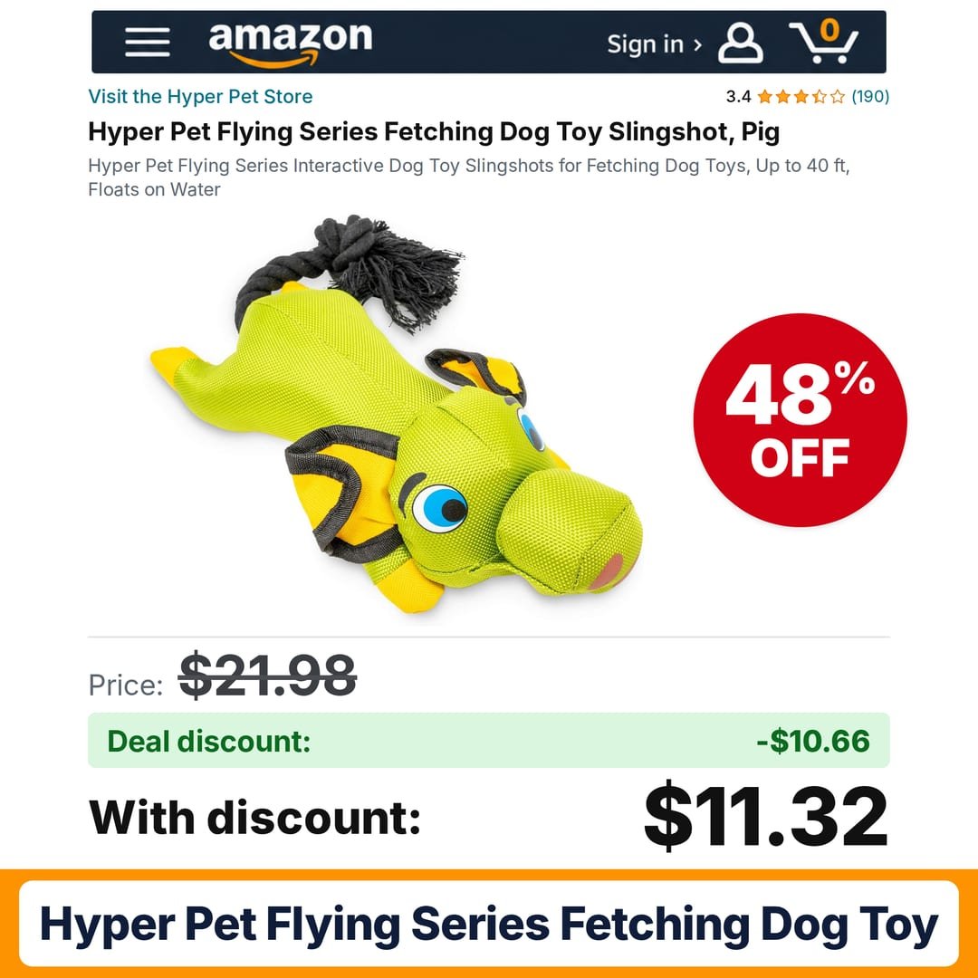 Hyper Pet Flying Series Fetching Dog Toy – 48% off