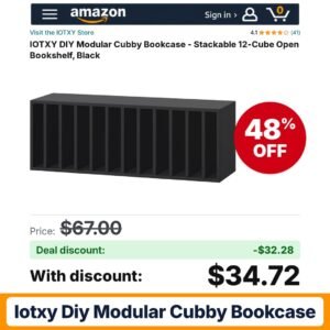 IOTXY DIY Modular Cubby Bookcase 12-Cube – 48% off