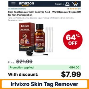 Irlvixro Skin Tag Remover Amazon promo code E3Q2F6DO – 64% off