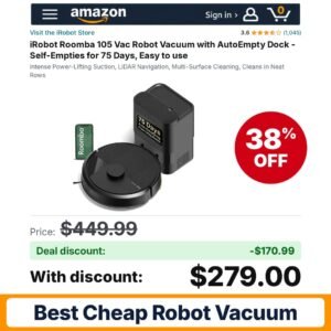 iRobot Roomba 105 Vac Robot Vacuum – 38% off