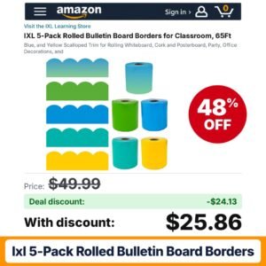 IXL 5-Pack Rolled Bulletin Board Borders – 48% off