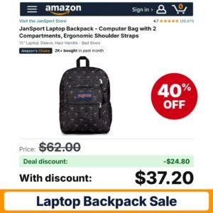 JanSport Laptop Backpack – 40% off