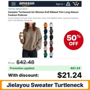 Jielayou Sweater Turtleneck A01-camel Amazon promo code 3WCW35UM – 50% off
