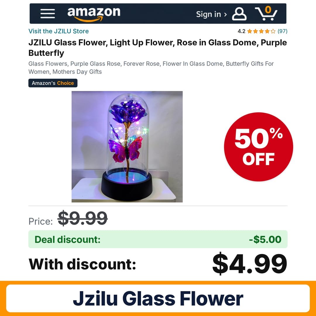 JZILU Glass Flower – 50% off