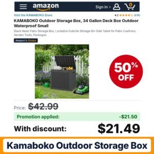 KAMABOKO Outdoor Storage Box Amazon promo code ZHIACJQA – 50% off