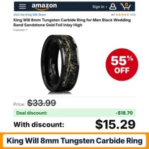 King Will 8mm Tungsten Carbide Ring – 55% off