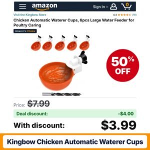 Kingbow Chicken Automatic Waterer Cups – 50% off