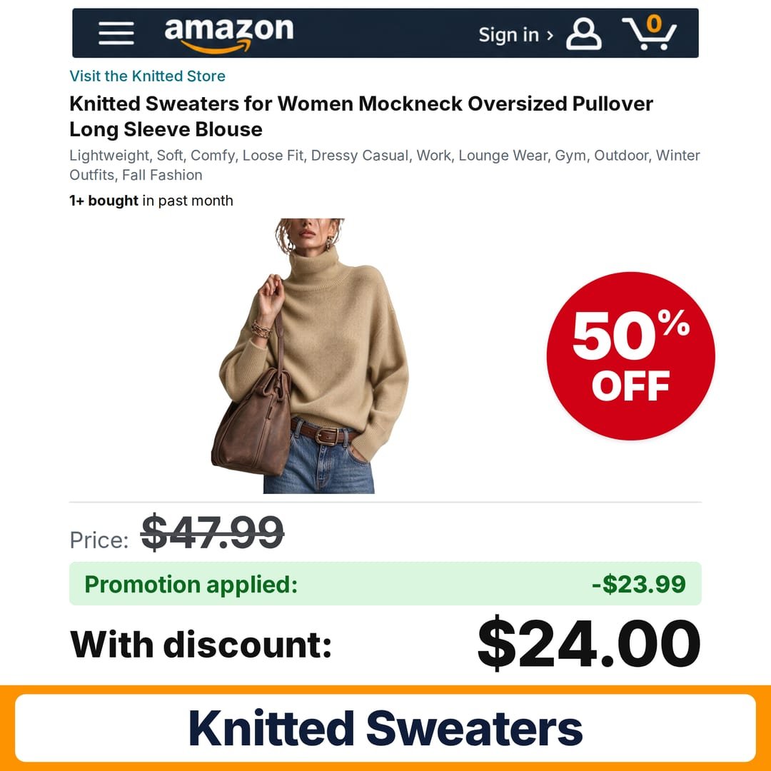 Knitted Sweaters Amazon promo code KYZ0YY2K – 50% off