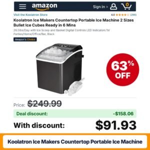 Koolatron Ice Makers Countertop Portable Ice Machine – 63% off