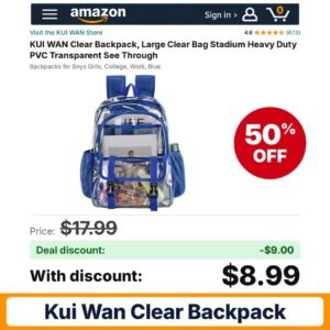 KUI WAN Clear Backpack – 50% off