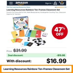 Learning Resources Rainbow Ten-Frames Classroom Set – 47% off