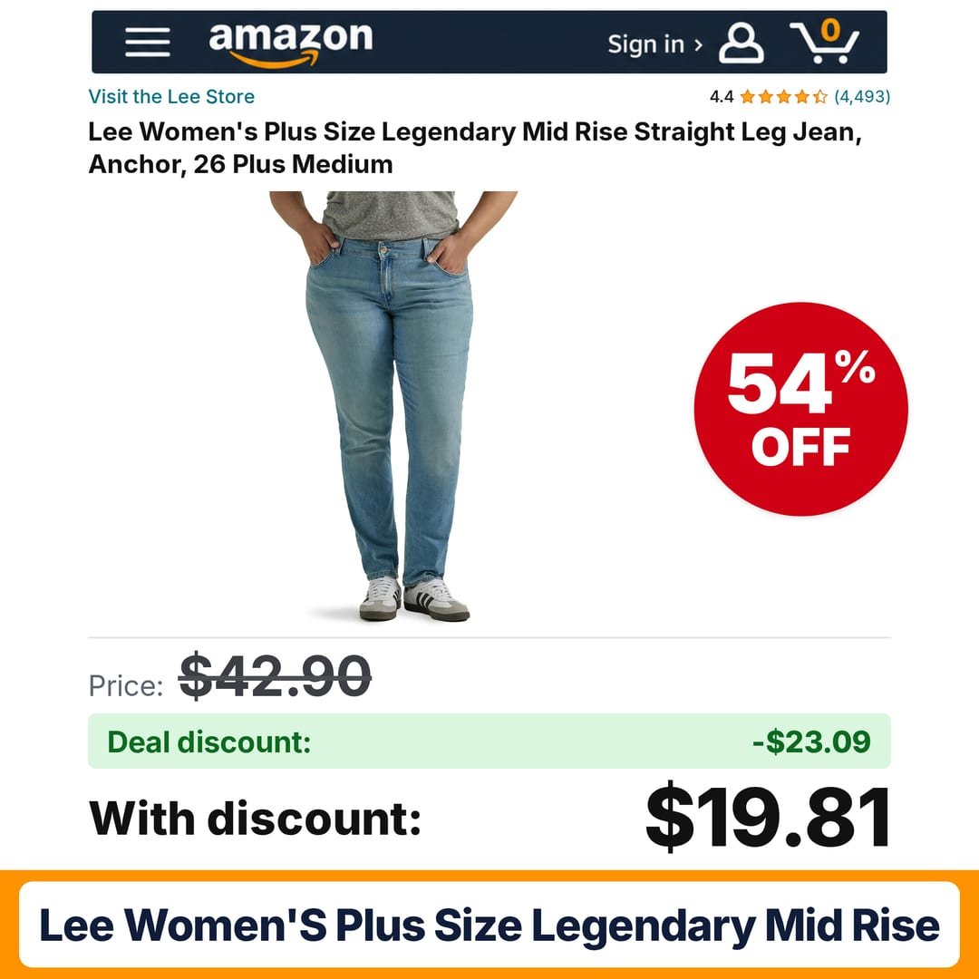 Lee Women's Plus Size Legendary Mid Rise – 54% off
