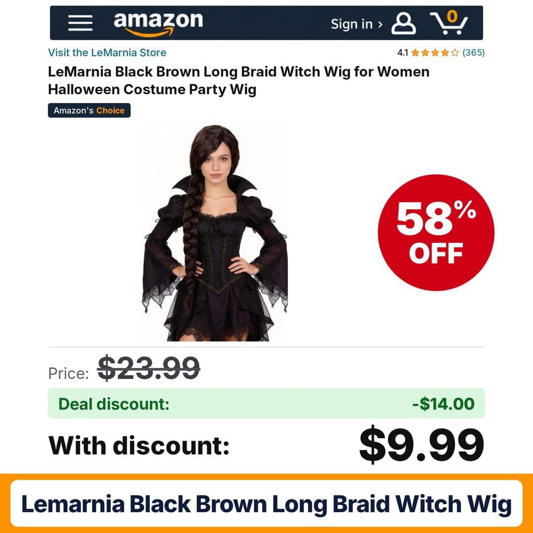 LeMarnia Black Brown Long Braid Witch Wig – 58% off