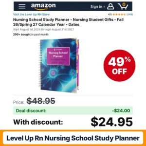 Level Up RN Nursing School Study Planner – 49% off