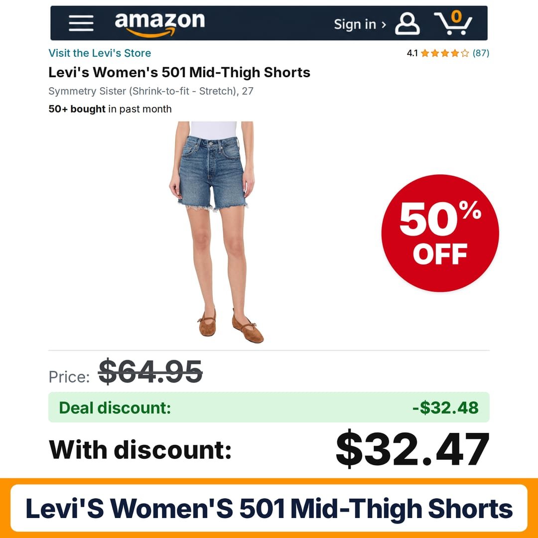Levi's Women's 501 Mid-Thigh Shorts – 50% off