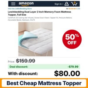 Lewinbedding Dual Layer 2 Inch Memory Foam – 50% off