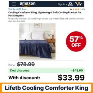 LifeTB Cooling Comforter King 03 Dark Blue – 57% off