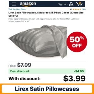 Lirex Satin Pillowcases – 50% off