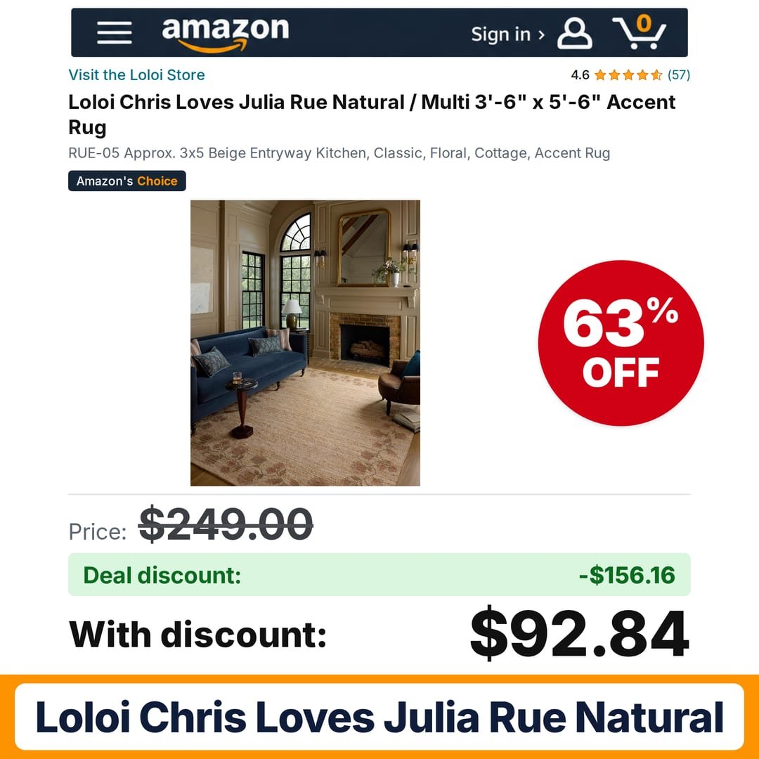Loloi Chris Loves Julia Rue Natural – 63% off