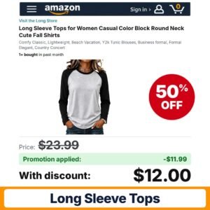 Long Sleeve Tops Y2k Amazon promo code KZ5YA0X9 – 50% off