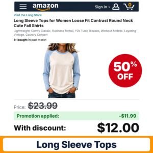 Long Sleeve Tops Y2k Amazon promo code KZ5YA0X9 – 50% off