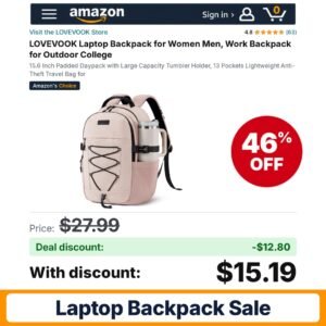 LOVEVOOK Laptop Backpack Pink – 46% off