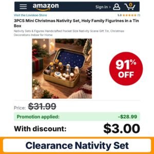 Lovskoo 3PCS Mini Christmas Nativity Set Amazon promo code ZPTNWVEE – 91% off