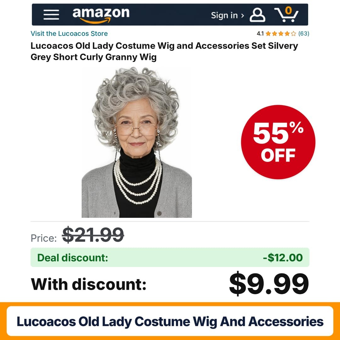 Lucoacos Old Lady Costume Wig and Accessories – 55% off