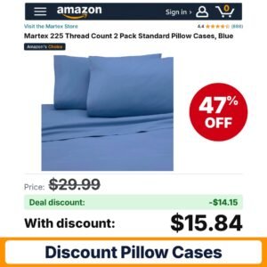 Martex 225 Thread Count 2 Pack Standard – 47% off