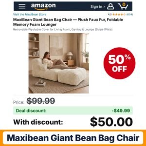 MaxiBean Giant Bean Bag Chair – 50% off