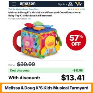 Melissa & Doug K's Kids Musical Farmyard – 57% off
