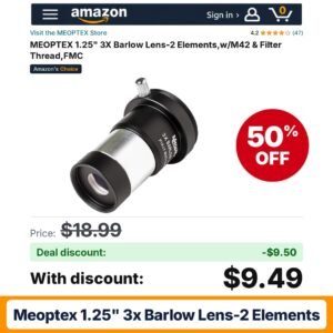 MEOPTEX 1.25" 3X Barlow Lens-2 Elements – 50% off