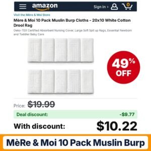 Mère & Moi 10 Pack Muslin Burp – 49% off